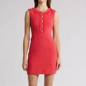 Veronica Beard Julie Tweed A-Line Minidress in Watermelon Size 4 NWT